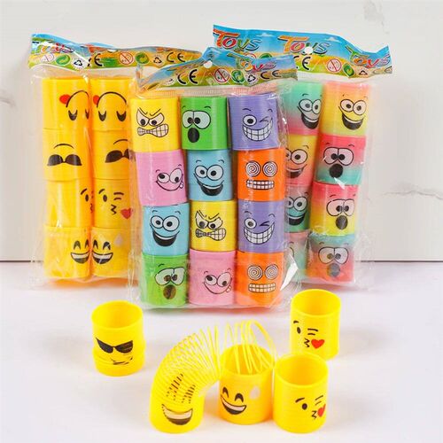 12Pcs/Pack Cartoon Smile Rainbow Magic Springs Toys for Kids