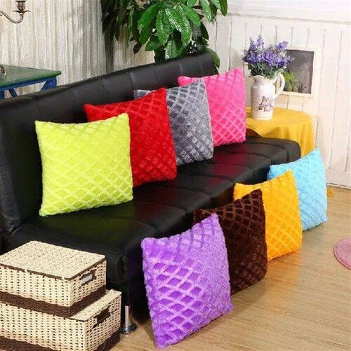 43x43cm Winter Gift Soft Plush Solid Color Square Cushion