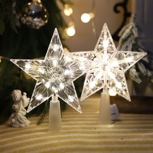 New Christmas Tree Top Star with Lights圣诞新款带灯树顶星