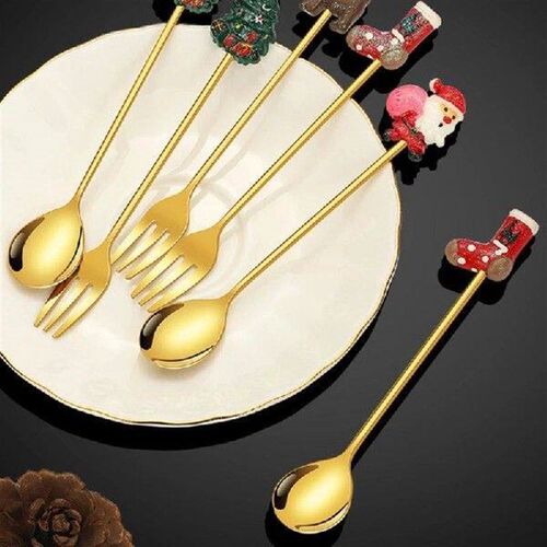 4 Pack Stainless Steel Cake Spoon Tasting Dessert Fork
