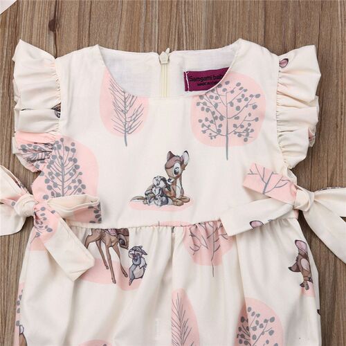 0-24M Summer Clothing Baby Girl Deer Flower Cotton Soft Romp