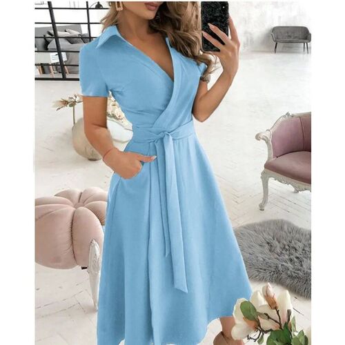 Womens Spring/Summer Fashion Long sleeved V-neck Printed