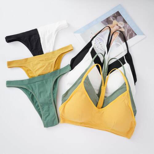 Women Seamless Bra Set Bra Top + Pantys Brassiere Fitness Un