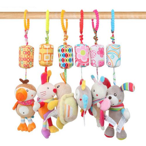 Baby Sensory Hanging Rattles Soft Learning Toy Plush Animals