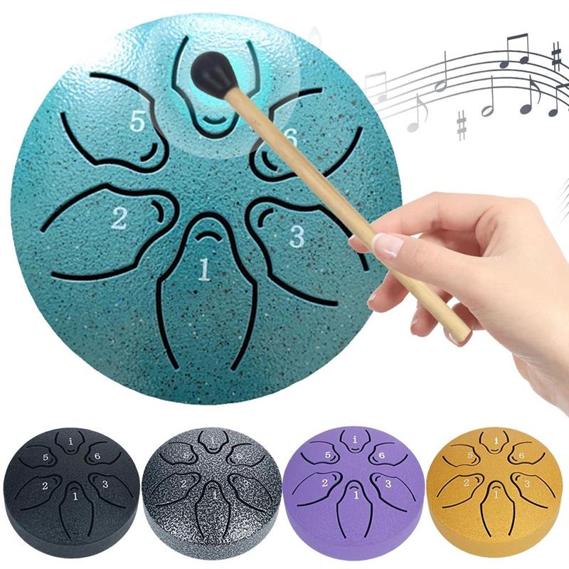 3 Inches 6 Tones Steel Tongue Drum Outdoors Rain Drum Instru图片
