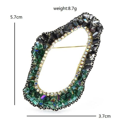 Handmade Circle Geometric Crystal Brooches For Women Unisex