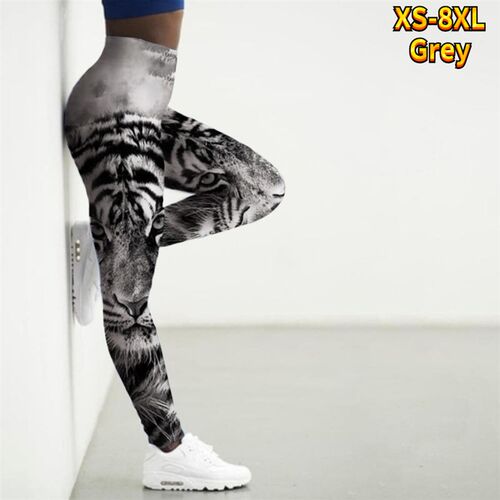 Womens Basic Ripple Printed Yoga Pants Elastic Yoga