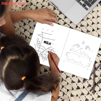 2-in-1 Jumbo-Sized Kids Dot To Dot & Coloring Book: Food Ani