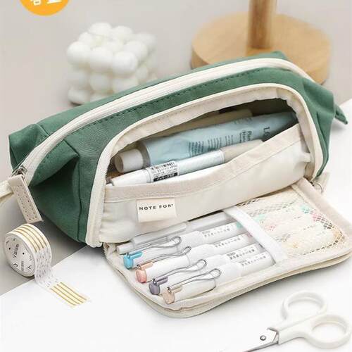 Large Capacity Pencil Case Kawaii Canvas Pencilcase School