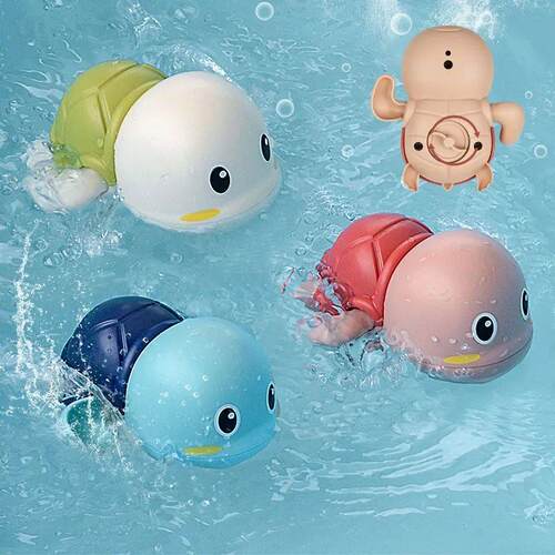 1-6PCS Baby Bath toys water chain clock bath cute swimming t