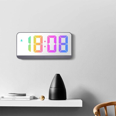 Led Mirror Digital Alarm Clock 12/24 Hours Adjustable