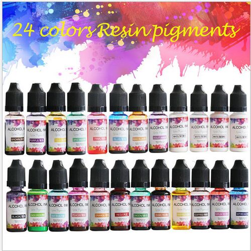 24 Color/Set 10ml Resin Pigment Kit Art Ink Alcohol Liquid