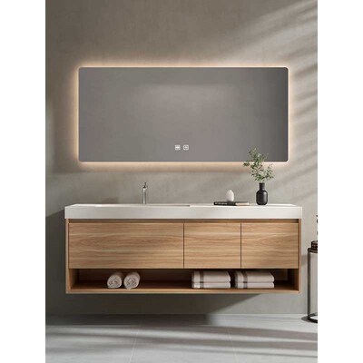 Log Color Ceramic All-in-One Basin Rock Board Bathroom Cabin
