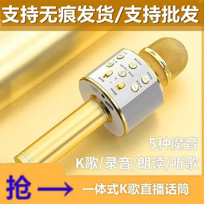 Wireless Karaoke Microphone Bluetooth Handheld Portable Spea