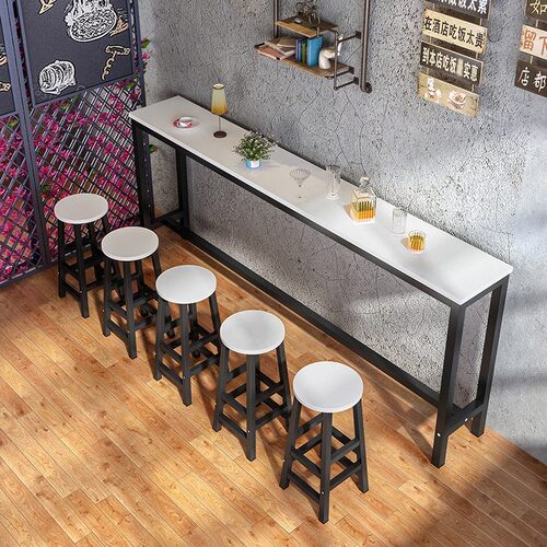 Bar table simple narrow desk high foot long table chair set