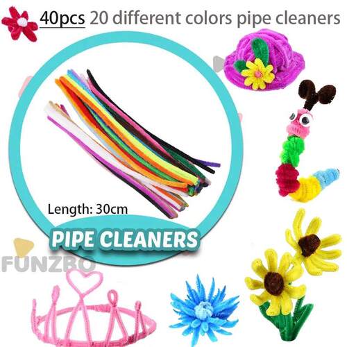 Kids Creative Art Crafts Supply Colorful Pipe Cleaner Plush