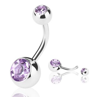 10 pcs/lot Piercing Navel Surgical Steel Single Crystal Rhin