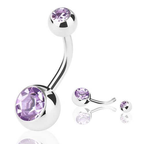 10 pcs/lot Piercing Navel Surgical Steel Single Crystal Rhin
