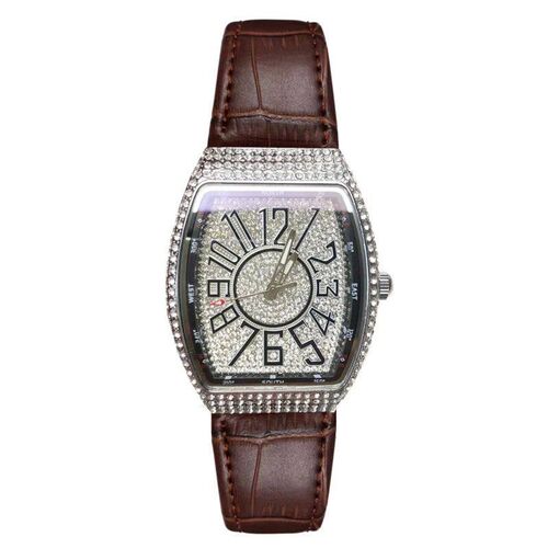 2023 High quality Womens Leather Diamond-studded tonneau F