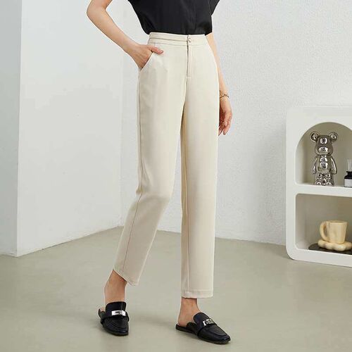 Summer thin pipe suit pants for women, cropped pants, high-w