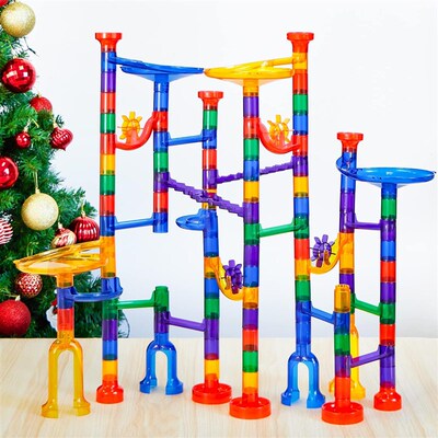 Glowing Marble Run Construction Building Blocks Toys STEM管