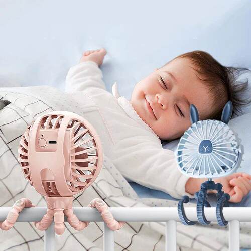 Summer Night Light Fan for Stroller Portable Handheld Fan Ba
