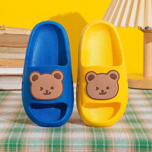 Cartoon Bear Kids Slippers Boys Girls Thick Sole Non-slip Be