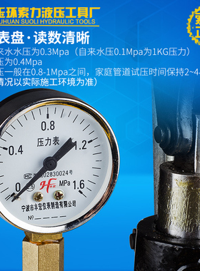 热销 手动试压泵 (高铁箱)SB-10Mp 管道测压表 水管打压泵测漏仪