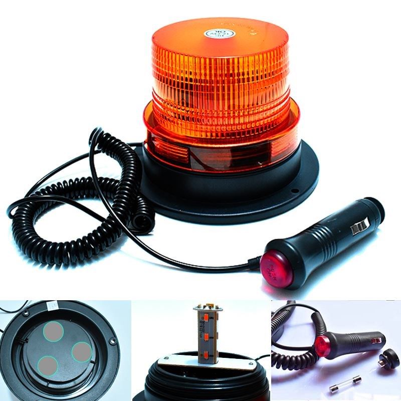 吸顶警示爆闪灯超亮汽车开道强磁led车载车顶工程车拖车灯12v~24V