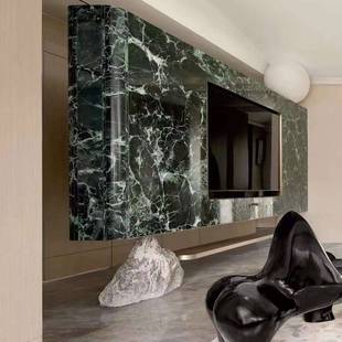 谱拉达绿天然奢石墙面地板定制茶几洗手台面板大理石全屋通铺加工