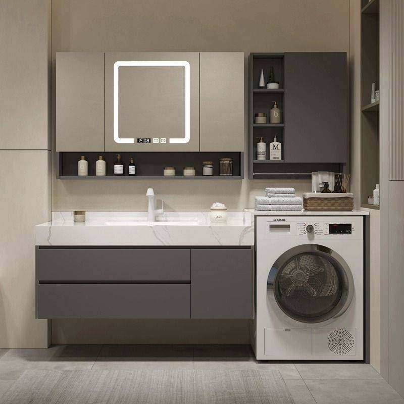 阳台洗衣柜一体组合岩板陶瓷无缝盆浴室柜洗手池现代简约洗漱台盆,家装主材,洗衣机柜,淘宝优惠券,粉丝福利购,淘宝优惠卷