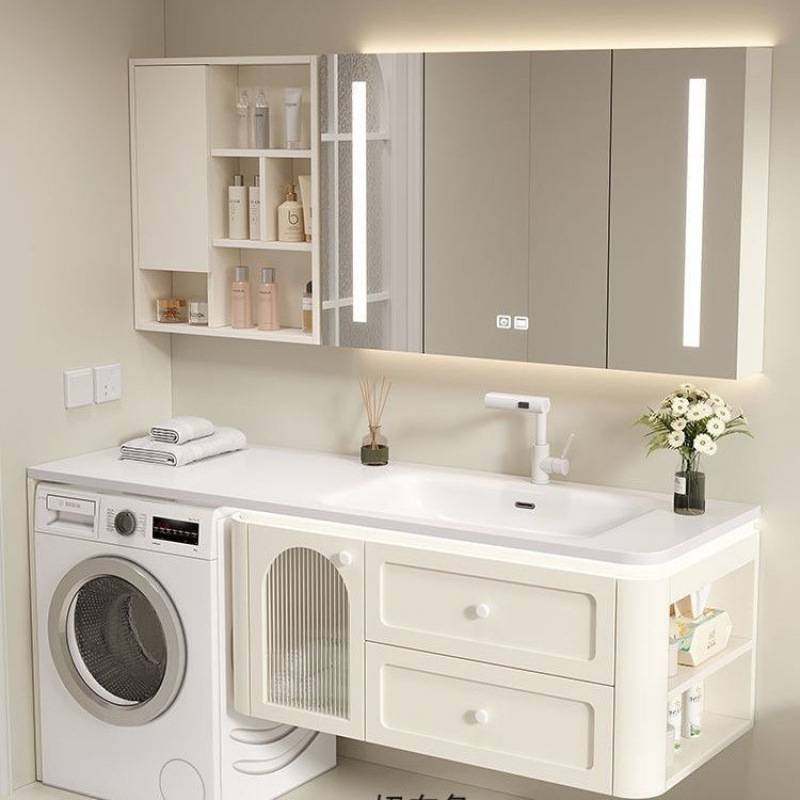 法式橡木浴室柜洗衣机柜岩板阳台一体卫生间洗漱台组合洗脸盆,家装主材,洗衣机柜,淘宝优惠券,粉丝福利购,淘宝优惠卷