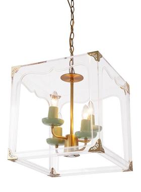 新款现代新中式透明亚克力蜡烛创意设计师卧室餐厅样板房装饰吊灯