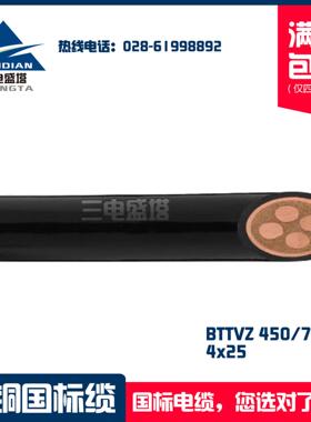 三电 重型铜芯铜护套聚氯乙烯外护套矿物质电缆 BTTVZ 4*25