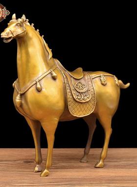 宏达 黄铜大号生肖动物 唐马 家居铜马礼品铜器摆件
