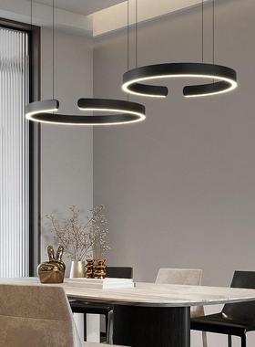 极简现代简约前台收银台吧台设计师款中岛台C字饭厅餐桌餐厅吊灯