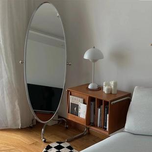 冲浪板穿衣镜全身镜ins服装 店试衣镜不锈钢可移动落地镜少女镜子