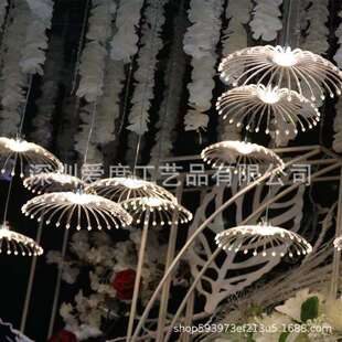新款婚庆道具吊顶串灯创意蔳公英10头酒店婚礼堂商场美陈装饰橱窗