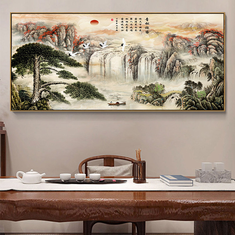 流水生财数字油画diy手工填色画定制2024新款大尺寸办公室装饰画