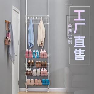 9U顶天立地式衣架免打孔家用门厅鞋帽架多层玄关置物架收纳拖鞋架