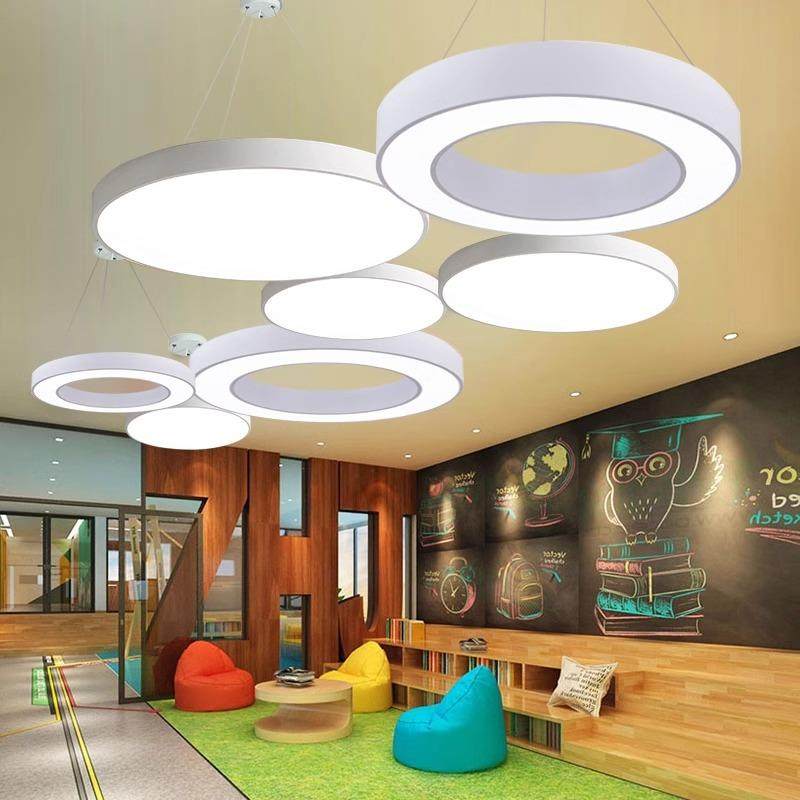 空心圆环吊灯商场超市健身房网咖办公室灯幼儿园教室圆形吸顶灯具,家装灯饰光源,智能吊灯,淘宝优惠券,粉丝福利购,淘宝优惠卷