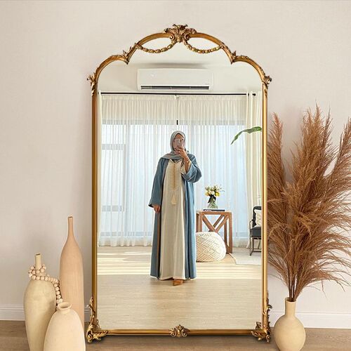 欧式复古雕花落地全身镜法式卧室靠墙高清穿衣镜玄关壁挂大镜子