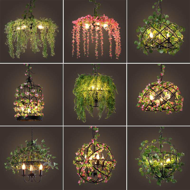 复古工业风led吊灯创意铁艺鸟巢吊灯餐厅卧室休闲娱乐场所led吊灯,家装灯饰光源,智能吊灯,淘宝优惠券,粉丝福利购,淘宝优惠卷