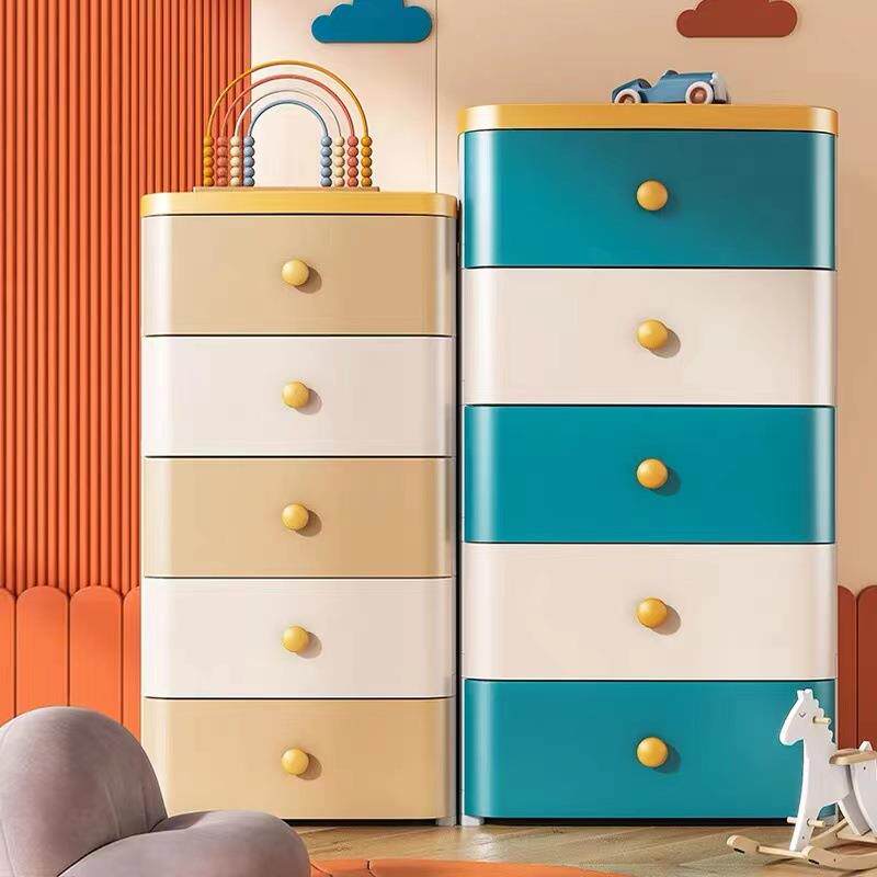家用抽屉式收纳柜塑料多层储物柜客厅卧室整理柜带滑轮加厚收纳箱