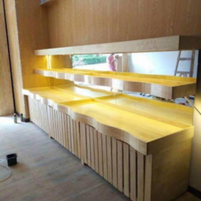 超市水果店货架超市蔬菜水果架波浪形三层展示架百果园中岛柜