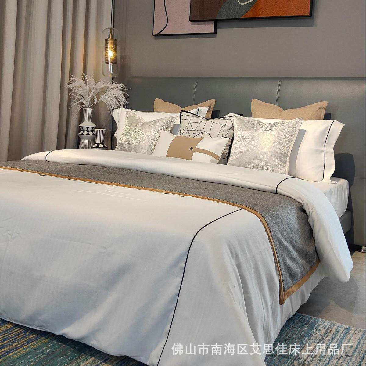 现代简约艺术样板间床品轻奢高档别墅样板房床上用品格子搭毯抱枕,鲜花速递/花卉仿真/绿植园艺,割草机/草坪机,淘宝优惠券,粉丝福利购,淘宝优惠卷