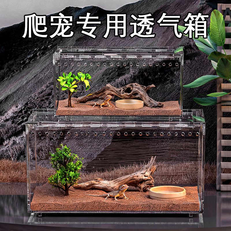 宠物蛇玉米蛇饲养盒亚克力造型爬宠守宫蜥蜴饲养箱沙漠造景宠物蛇