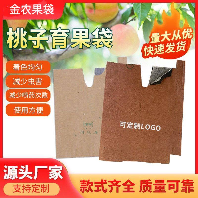 双层纸袋黄桃专用水蜜桃蟠桃冬桃防水通用加厚防虫桃子果袋