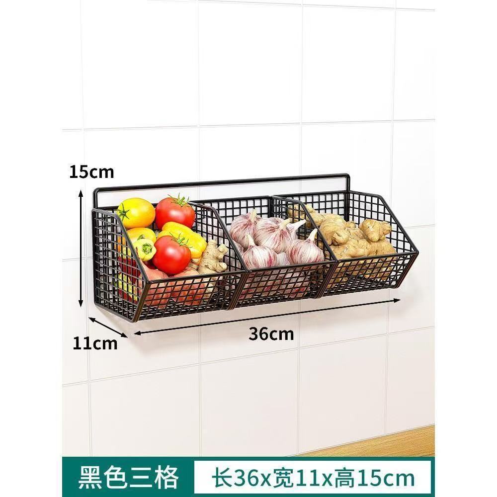 葱姜蒜收纳盒厨房置物架免打孔生姜大蒜壁挂式调料框
