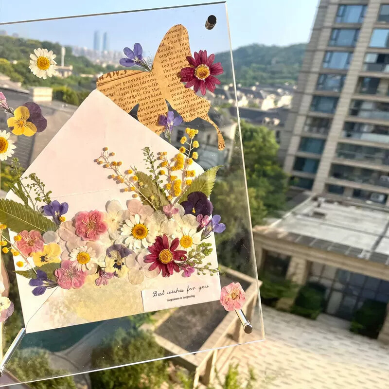 春日来信diy干花压花材料包信封男友闺蜜结婚生日贺卡誓言卡礼物